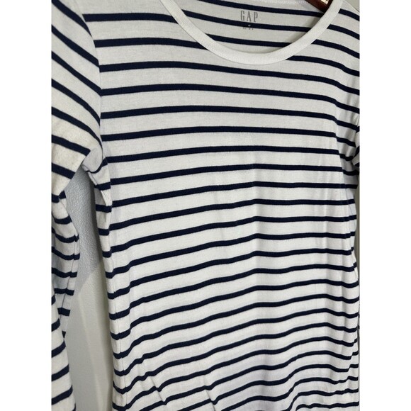 GAP Women's Modern Tee Crewneck Long Sleeved Striped Shirt - White/black Medium - Picture 3 of 10